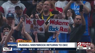 Russell Westbrook makes return to OKC, receives huge ovation