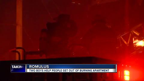 Kids help rescue people from burning apartment in Romulus