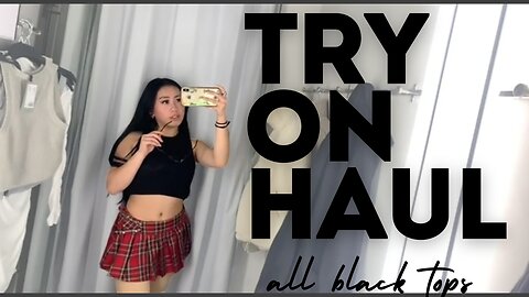 Try On Haul Crop tops All black!