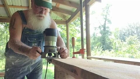 Log Cabin Build, Kitchen Counter Top