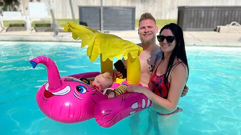 Putting A Baby In the Pool For The First Time and She Does This!