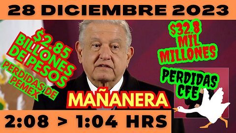 💩🐣👶 AMLITO | Mañanera *Jueves 28 de diciembre 2023* | El gansito veloz 2:08 a 1:04.