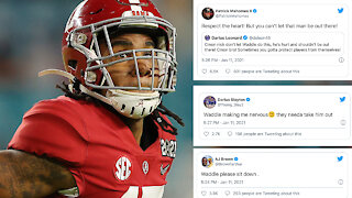 Patrick Mahomes, NFL React To Alabama's Jaylen Waddle Playing With Fractured Ankle "Please Sit Down"