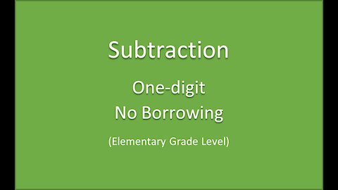 Math-Subtraction one digit-no borrowing