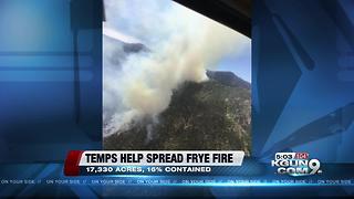 Frye Fire continues to spread as temperature climbs