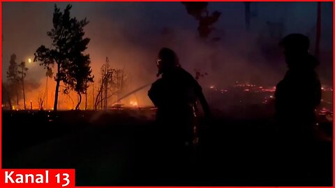 Forest fires have spread to residential houses in Russian-occupied Luhansk, several are dead