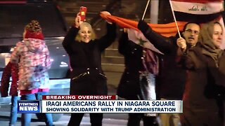 Dozens gather in Niagara Square overnight in support of airstrike that killed Iranian general