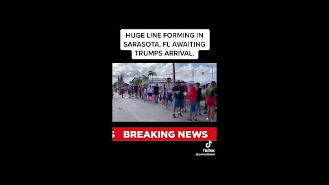 Thousands line up for Trump tonight in Sarasota Fl July 3, 2021