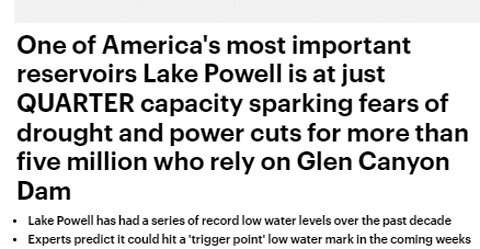 HYRDOPOWER TO 5 MIL PEOPLE AT RISK OF BEING SHUT DOWN DUE TO S.W. DROUGHT-SO FORGET ELEC CARS