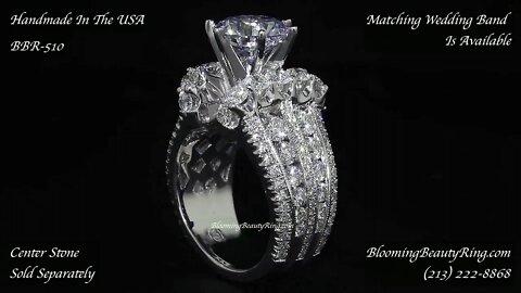 Massive Stunning Diamond Engagement Ring NRD-510E By BloomingeautyRing.com