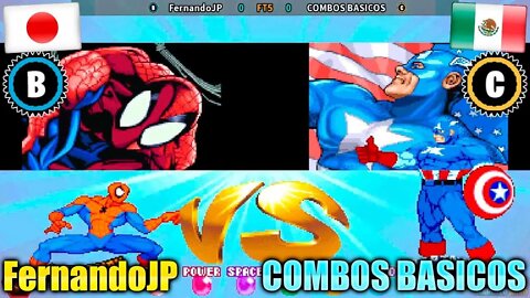 Marvel Super Heroes (FernandoJP Vs. COMBOS BASICOS) [Japan Vs. Mexico]