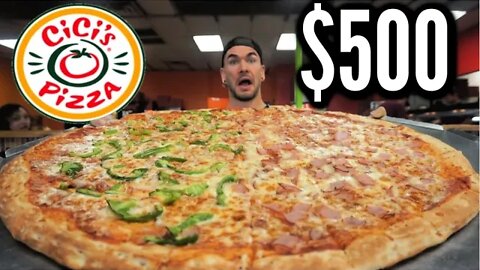 $500 GIANT PIZZA CHALLENGE AT CICI'S PIZZA | IN THE FLORIDA PANHANDLE | Huge Pizza | Cash Prize