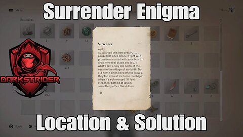 Assassin's Creed Mirage- Surrender Enigma