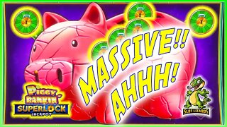 UNEXPECTED MASSIVE MAJOR JACKPOT WIN! Superlock Jackpot Piggy Bankin Slot LIVESTREAM HIGHLIGHT