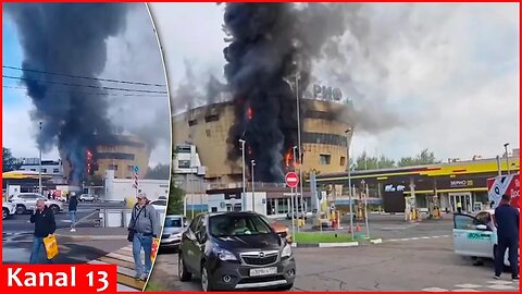 A fire in a large shopping center in Moscow - people were evacuated