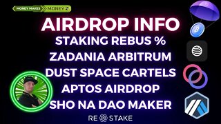 AirDrop INFO - Rebus Staking 300k % APY + Zadania Arbitrum + Aptos Airdrop Faucet