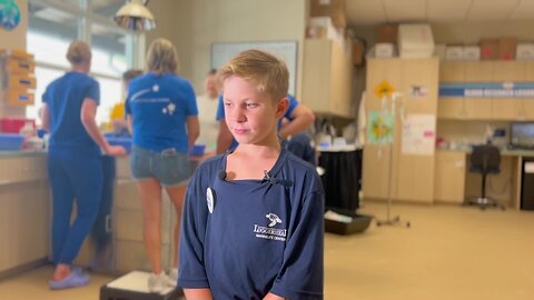 Boy talks about Make-A-Wish at Loggerhead Marineline