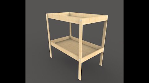 Lowpoly Changing Table 3D Model