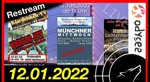 ️️️RESTREAM I Demonstrationen aus Hamm, Oberhausen und München am 12.01.2022