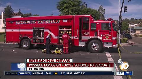 Possible explosion prompts El Cajon schools to evacuate