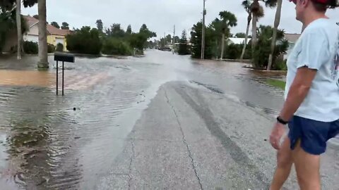 Flooding On Our Street During Hurricane Nicole