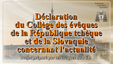 Déclaration du Collège des évêques de la République tchèque et de la Slovaquie concernant l'actualité