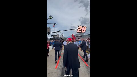 President Donald J. Trump walking down Pit Lane.