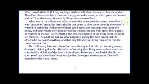 Part 9 - Police Exigency & Warrantless Entry Explained - Case: Huff V. City of Burbank