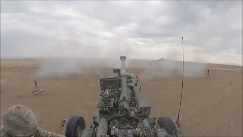 U.S. Soldiers Conduct Artillery Fire Missions - Exercise Dynamic Front 21