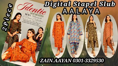 IDENTIC || AALAYA || DIGITAL STAPEL SLUB SHAMERY || 2 PIECE || ZAIN.AAYAN COLLECTION ||