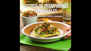 Mushroom toast with Nopales