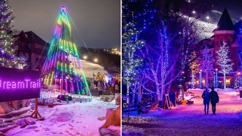 You Can Explore A Twinkling Rainbow Trail At Ontario's Magical Christmas Town Next Month