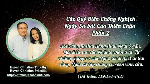 Các Quỷ Biện Chống Nghịch Ngày Sa-bát của Thiên Chúa – Phần 2