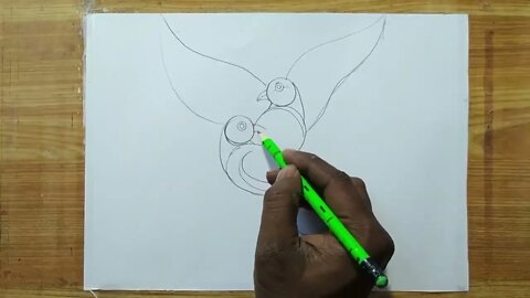 how to draw a pigeon and rose flowers with pencil sketch