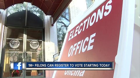 More than 1 million Floridians with felony convictions get back their right to vote today