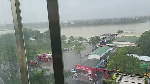 Raining in Hue from hotel [Mưa Huế từ khách san] #work #play #travel #hue #shorts