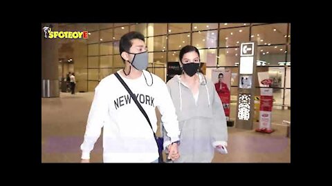 Gauahar Khan and Zaid Darbar Spotted at the Airport | SpotboyE