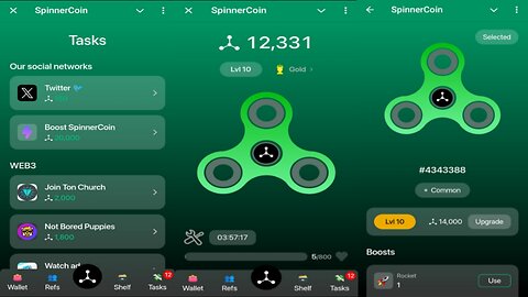 SpinnerCoin | Farm Tokens $SPN ,Upgrade Your Spinner Amd Convert It To A NFT | Telegram Crypto Bot