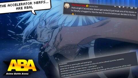 THESE ACCELERATOR NERFS ARE INSANE (ANIME BATTLE ARENA)