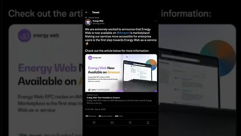 Energy Web Token (EWT) Partners with Amazon #shorts