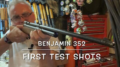 Benjamin model 352 22 caliber 8 gram co2 rifle circa 1954-57 first testing and shots