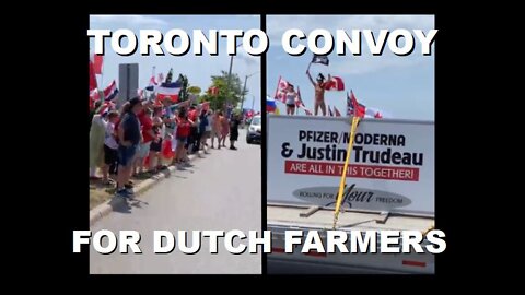 Huge Convoy Overtakes Vaughan Mills Parking Lot to Support Freedom & Dutch Farmers | July 23rd 2022