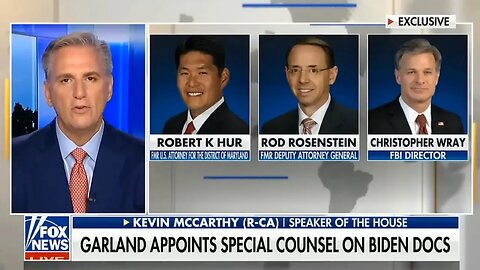 Kevin McCarthy On Russian Hoaxster Robert Hur