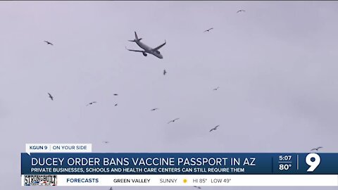 Ducey order bans vaccine passport laws in Arizona