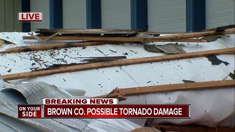 Possible tornado rips off roof of old Brown County firehouse