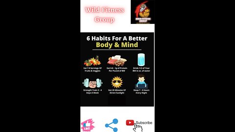 🔥6 habits for a better body and mind🔥#fitness🔥#wildfitnessgroup🔥#shorts🔥