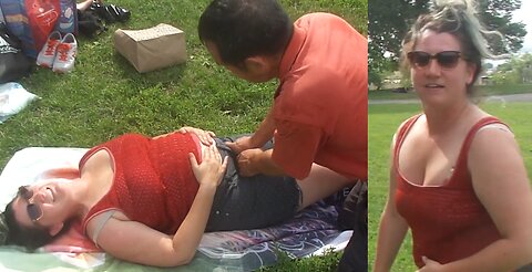 Luodong Massages Brunette Woman At The Park