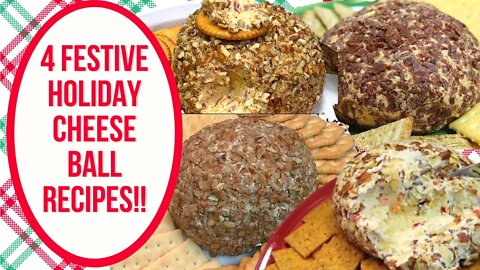 4 FESTIVE HOLIDAY CHEESE BALL RECIPES!!