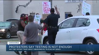 Protests continue at Detroit school bus yard