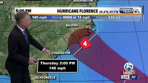 5 p.m. Monday Florence update